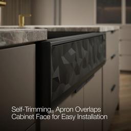 Cairn 34'' undermount single-bowl farmhouse kitchen sink with faceted design - image 6