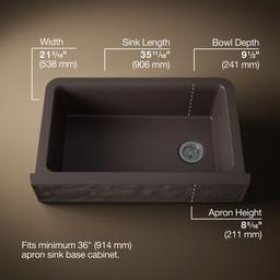 Cairn 34'' undermount single-bowl farmhouse kitchen sink with faceted design - image 3