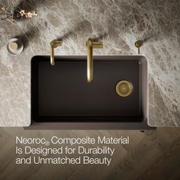 Cairn 34'' undermount single-bowl farmhouse kitchen sink with faceted design - image 4