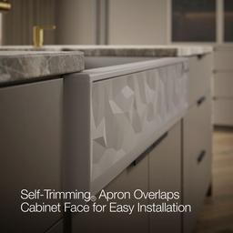 Cairn 34'' undermount single-bowl farmhouse kitchen sink with faceted design - image 6