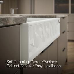 Cairn 34'' undermount single-bowl farmhouse kitchen sink with faceted design - image 6