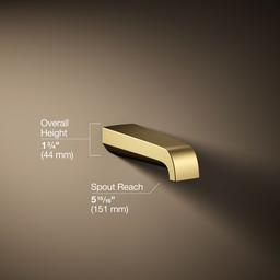 Kohler | Pitch | Tub Spout - Vibrant Brushed Moderne Brass - image 3