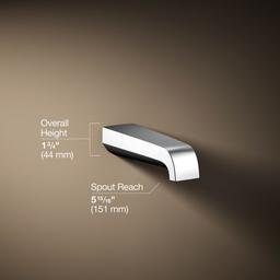 Kohler | Pitch | Tub Spout - Polished Chrome - image 3