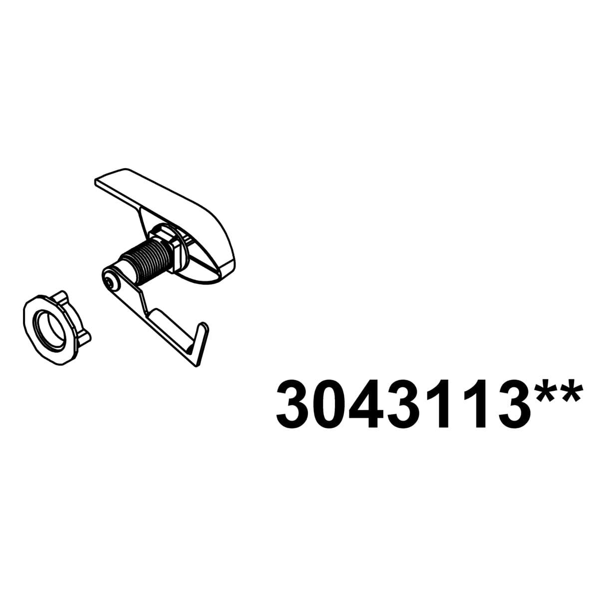 Kohler Genuine Parts TRIP Lever, RH - Polished Chrome by Kohler Genuine Parts