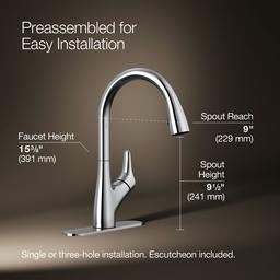 Kohler | Rival | Bathroom Sink Faucet - Polished Chrome - image 3
