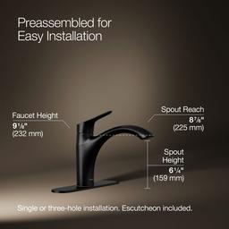 Kohler | Rival | Single Hole Kitchen Faucet - Matte Black - image 3