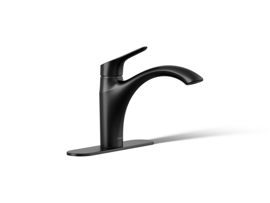 Kohler | Rival | Single Hole Kitchen Faucet - Matte Black by Kohler