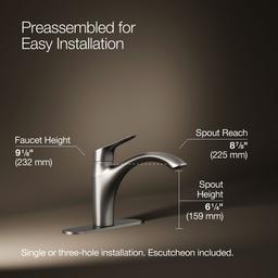 Kohler | Rival | Single Hole Kitchen Faucet - Vibrant Stainless - image 3