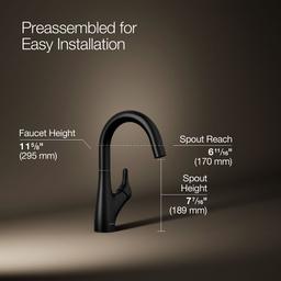 Kohler | Rival | Single Hole Kitchen Faucet - Matte Black - image 3