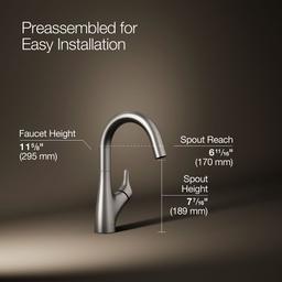 Kohler | Rival | Single Hole Kitchen Faucet - Vibrant Stainless - image 3