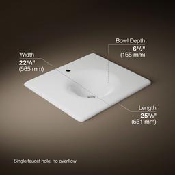 Kohler Iron/Impressions 25'' Enameled cast iron vanity top with integrated round sink - White - image 2