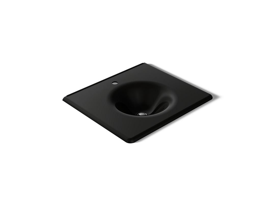 Kohler Iron/Impressions 25'' Enameled cast iron vanity top with integrated round sink - Black by Kohler