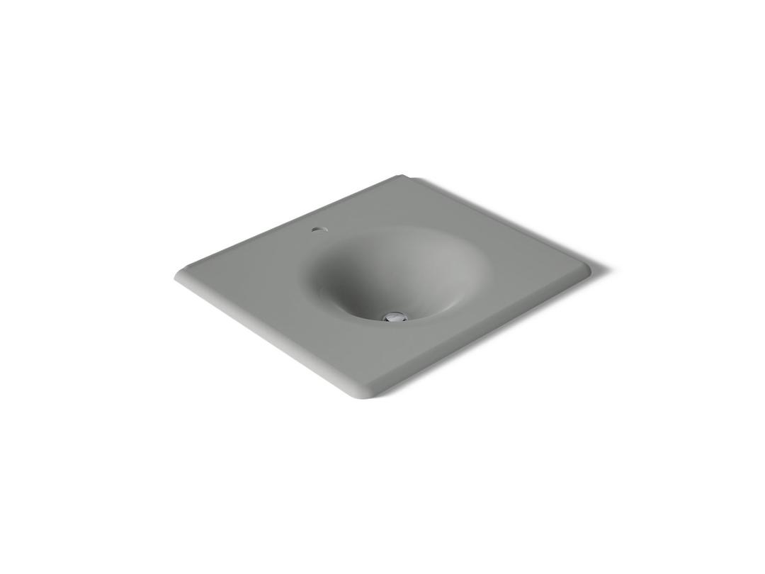 Kohler Iron/Impressions 25'' Enameled cast iron vanity top with integrated round sink - Basalt by Kohler