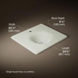 Kohler Iron/Impressions 25'' Enameled cast iron vanity top with integrated round sink - Dune - image 2