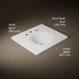 Kohler Iron/Impressions 25'' Enameled cast iron vanity top with integrated round sink - White - image 2