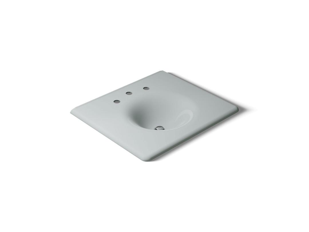 Kohler Iron/Impressions 25'' Enameled cast iron vanity top with integrated round sink - Ice Grey by Kohler