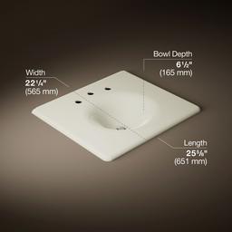 Kohler Iron/Impressions 25'' Enameled cast iron vanity top with integrated round sink - Biscuit - image 2