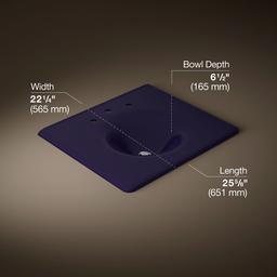 Kohler Iron/Impressions 25'' Enameled cast iron vanity top with integrated round sink - Indigo Blue - image 2