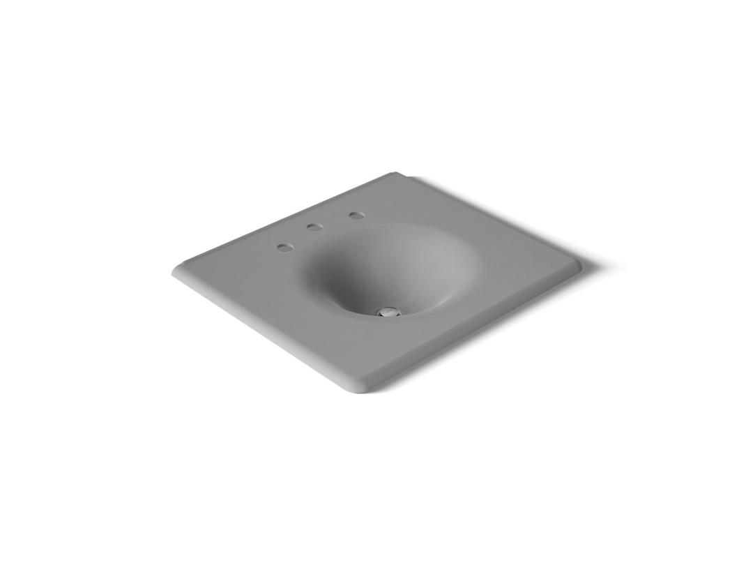 Kohler Iron/Impressions 25'' Enameled cast iron vanity top with integrated round sink - Basalt by Kohler