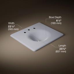 Kohler Iron/Impressions 25'' Enameled cast iron vanity top with integrated round sink - Lavender Grey - image 2