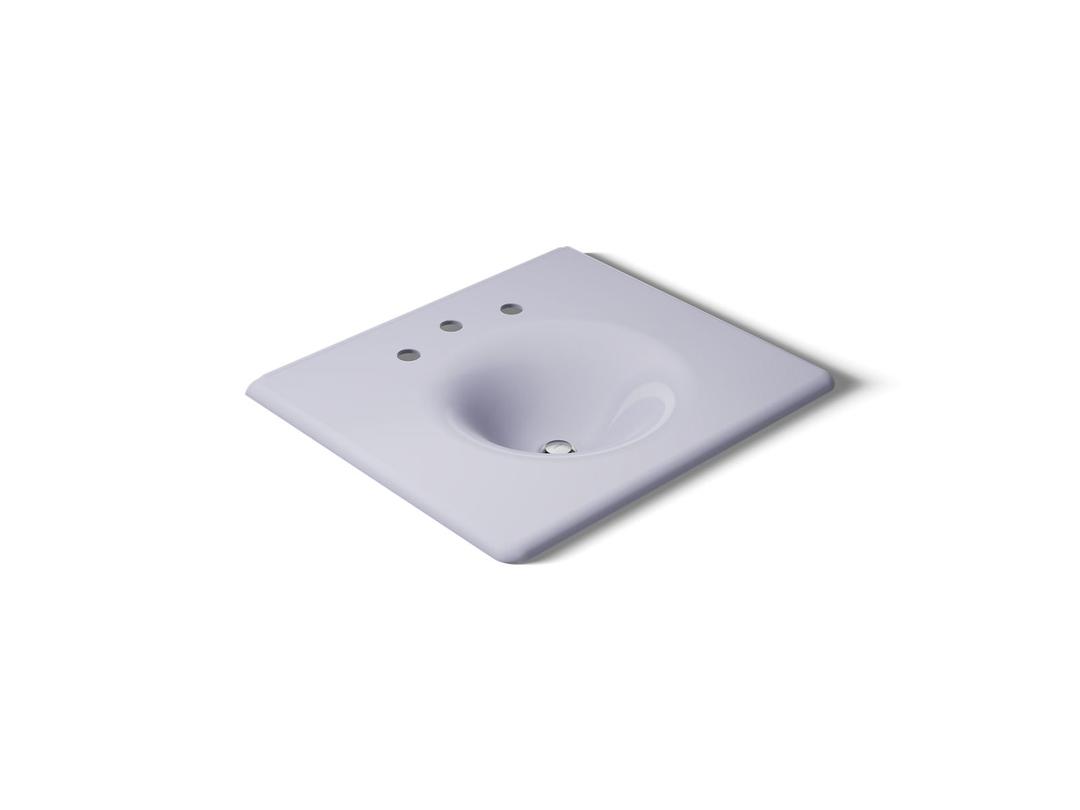 Kohler Iron/Impressions 25'' Enameled cast iron vanity top with integrated round sink - Lavender Grey by Kohler