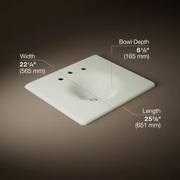 Kohler Iron/Impressions 25'' Enameled cast iron vanity top with integrated round sink - Dune - image 2