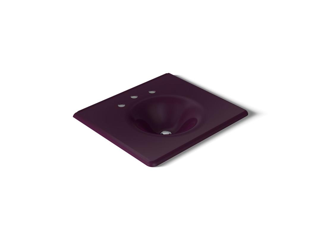 Kohler Iron/Impressions 25'' Enameled cast iron vanity top with integrated round sink - Black Plum by Kohler