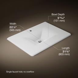 Kohler Iron/Impressions 31'' Enameled cast iron vanity top with integrated rectangular sink - White - image 2