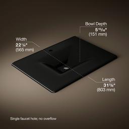 Kohler Iron/Impressions 31'' Enameled cast iron vanity top with integrated rectangular sink - Black - image 2