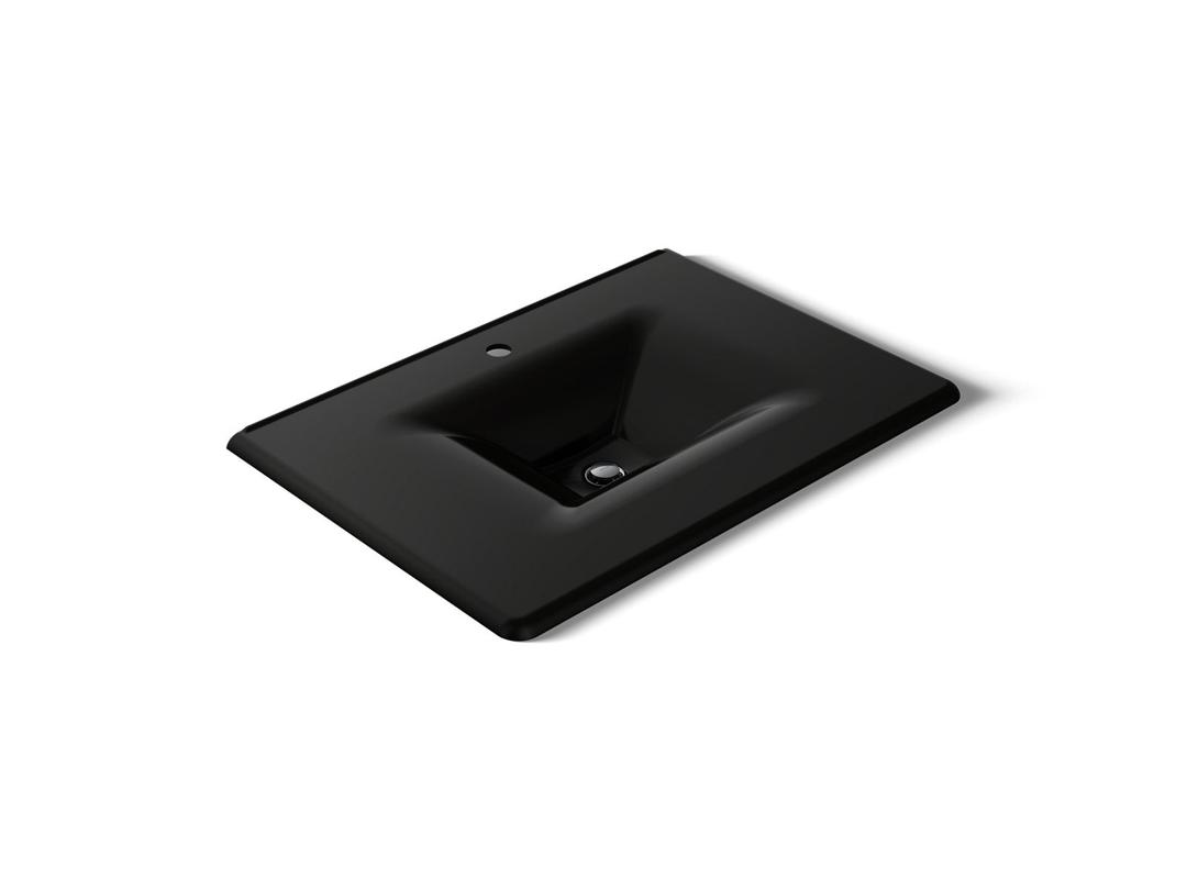 Kohler Iron/Impressions 31'' Enameled cast iron vanity top with integrated rectangular sink - Black by Kohler