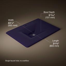 Kohler Iron/Impressions 31'' Enameled cast iron vanity top with integrated rectangular sink - Indigo Blue - image 2