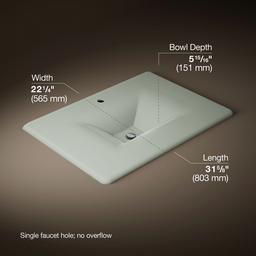 Kohler Iron/Impressions 31'' Enameled cast iron vanity top with integrated rectangular sink - Sea Salt - image 2