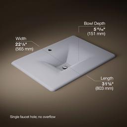 Kohler Iron/Impressions 31'' Enameled cast iron vanity top with integrated rectangular sink - Lavender Grey - image 2