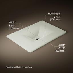 Kohler Iron/Impressions 31'' Enameled cast iron vanity top with integrated rectangular sink - Dune - image 2