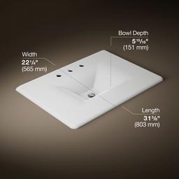 Kohler Iron/Impressions 31'' Enameled cast iron vanity top with integrated rectangular sink - White - image 2