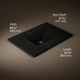 Kohler Iron/Impressions 31'' Enameled cast iron vanity top with integrated rectangular sink - Black - image 2