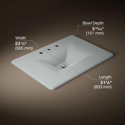 Kohler Iron/Impressions 31'' Enameled cast iron vanity top with integrated rectangular sink - Ice Grey - image 2