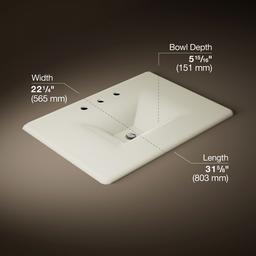 Kohler Iron/Impressions 31'' Enameled cast iron vanity top with integrated rectangular sink - Biscuit - image 2