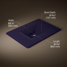 Kohler Iron/Impressions 31'' Enameled cast iron vanity top with integrated rectangular sink - Indigo Blue - image 2