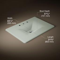 Kohler Iron/Impressions 31'' Enameled cast iron vanity top with integrated rectangular sink - Sea Salt - image 2