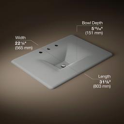 Kohler Iron/Impressions 31'' Enameled cast iron vanity top with integrated rectangular sink - Basalt - image 2