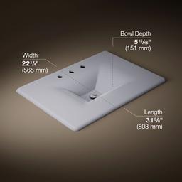 Kohler Iron/Impressions 31'' Enameled cast iron vanity top with integrated rectangular sink - Lavender Grey - image 2