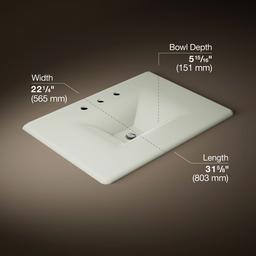 Kohler Iron/Impressions 31'' Enameled cast iron vanity top with integrated rectangular sink - Dune - image 2