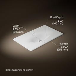 Kohler Iron/Impressions 37'' Enameled cast iron vanity top with integrated oval sink - White - image 2