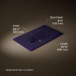 Kohler Iron/Impressions 37'' Enameled cast iron vanity top with integrated oval sink - Indigo Blue - image 2
