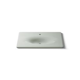 Kohler Iron/Impressions 37'' Enameled cast iron vanity top with integrated oval sink - Sea Salt - image 4