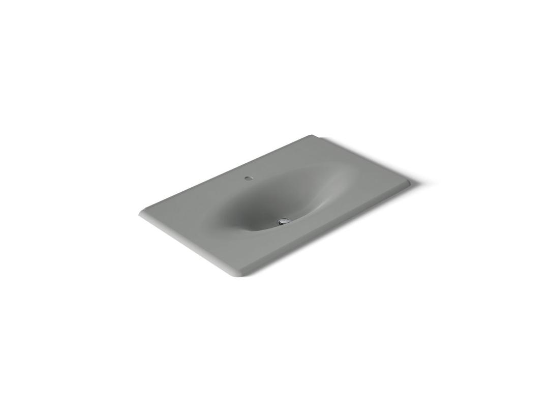 Kohler Iron/Impressions 37'' Enameled cast iron vanity top with integrated oval sink - Basalt by Kohler