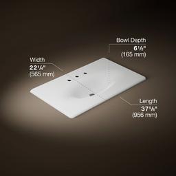 Kohler Iron/Impressions 37'' Enameled cast iron vanity top with integrated oval sink - White - image 2