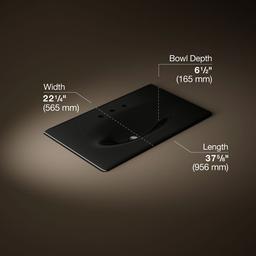 Kohler Iron/Impressions 37'' Enameled cast iron vanity top with integrated oval sink - Black - image 2