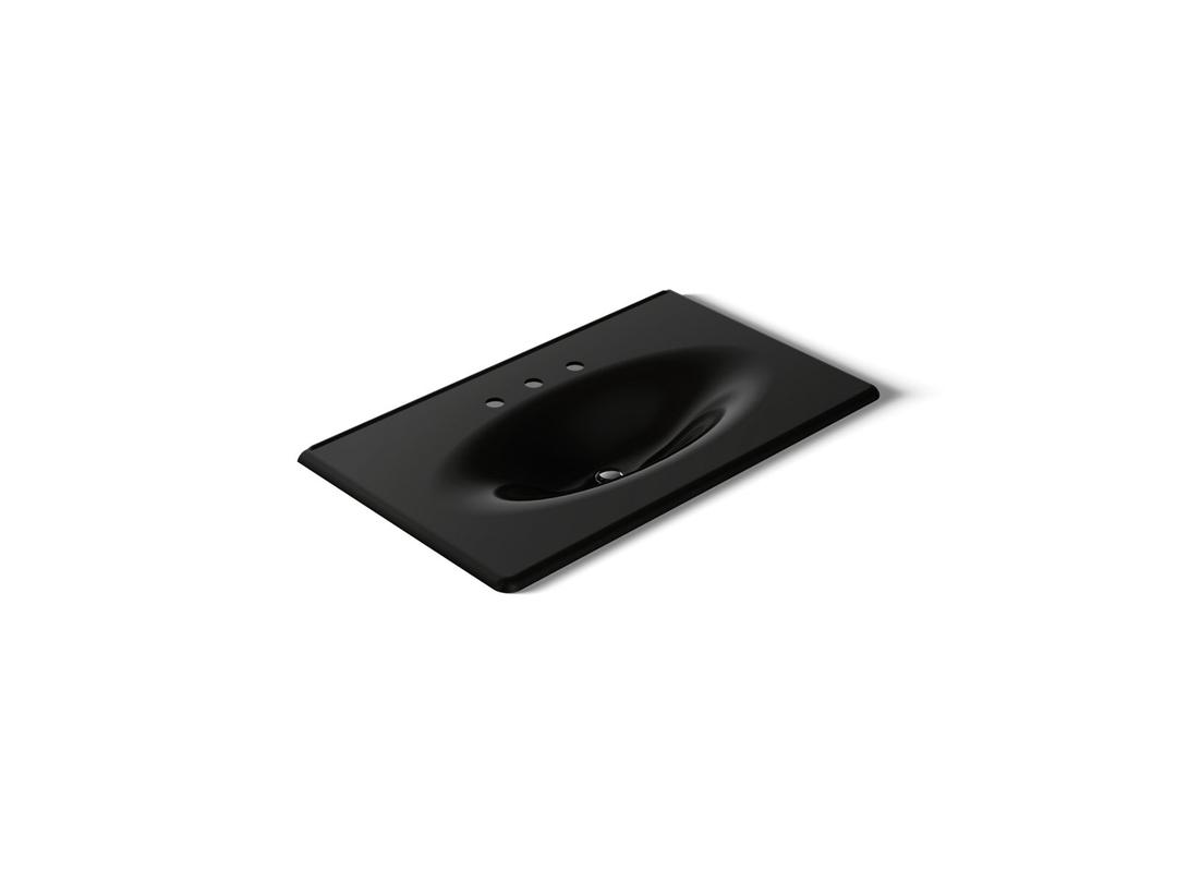 Kohler Iron/Impressions 37'' Enameled cast iron vanity top with integrated oval sink - Black by Kohler